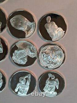 24.62 ozt STERLING SILVER 22+ 999 FINE Michelangelo Bullion COINS Art Bars