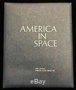 (24) Pc America in Space Franklin Mint Sterling Silver Proof Medal Set in Album