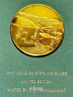 24KT/Sterling Rare 1976 Franklin Mint Viking I Mission to Mars Eyewitness Medal