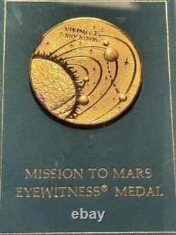 24KT/Sterling Rare 1976 Franklin Mint Viking I Mission to Mars Eyewitness Medal