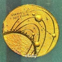 24KT/Sterling Rare 1976 Franklin Mint Viking I Mission to Mars Eyewitness Medal