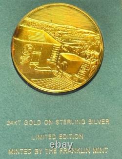 24KT/Sterling Rare 1976 Franklin Mint Viking I Mission to Mars Eyewitness Medal