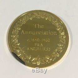 24k Gold On Sterling Silver The Annunciation 100 Greatest Masterpieces Medal