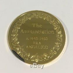 24k Gold On Sterling Silver The Annunciation 100 Greatest Masterpieces Medal