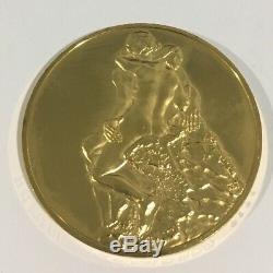 24k Gold On Sterling Silver The Kiss 100 Greatest Masterpieces Medal Coin