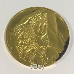 24k Gold On Sterling Silver Water Nymph 100 Greatest Masterpieces Medal Coin