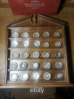 25 Antique English Sterling Silver Miniature Plate Collection Franklin Mint 1981