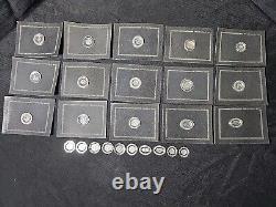 25 Antique English Sterling Silver Miniature Plate Collection Franklin Mint 1982