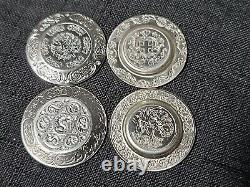 25 Antique English Sterling Silver Miniature Plate Collection Franklin Mint 1982