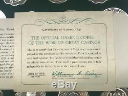 25 Sterling Silver World Casino Coins by Franklin Mint with Box & COA 15 oz ASW Q3