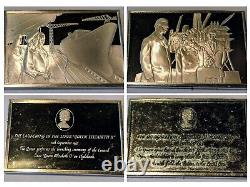 25x UK Historical Events Sterling Silver Ingot Queen Elizabeth II Franklin Mint