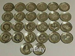 26 X Ltd. Ed. Sterling Silver. Alphabet Miniature Plates Rare 293.80 Grams. Rare