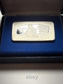 (3). 925 Sterling 1000 Grain Franklin Mint Silver Ingots Fathers Day & Christmas