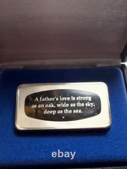 (3). 925 Sterling 1000 Grain Franklin Mint Silver Ingots Fathers Day & Christmas
