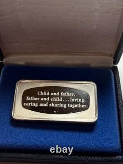 (3). 925 Sterling 1000 Grain Franklin Mint Silver Ingots Fathers Day & Christmas