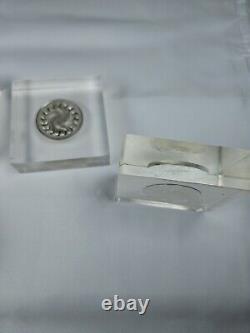 3 Franklin Mint Sterling Silver Medals Coins in Lucite Paperweights Peace, UN