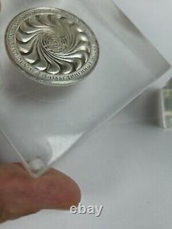 3 Franklin Mint Sterling Silver Medals Coins in Lucite Paperweights Peace, UN