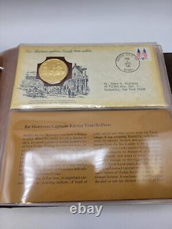(30) Franklin Mint HISTORY AMERICAN WEST 24k Gold on Sterling Medals