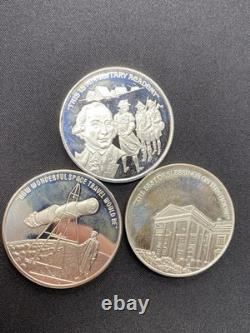 3oz Of Sterling Silver Rounds 3 1oz. 925 Space Pa Massachusetts DC States