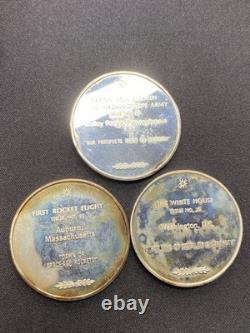 3oz Of Sterling Silver Rounds 3 1oz. 925 Space Pa Massachusetts DC States