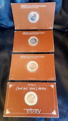 4 Franklin Mint LE Proof 1976 1oz Sterling Silver Good Luck Medals All NIP