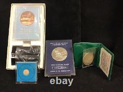 4 pc Space Flight Coin set- All from The Franklin Mint-Sterling Silver & Bronze