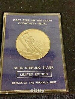 4 pc Space Flight Coin set- All from The Franklin Mint-Sterling Silver & Bronze