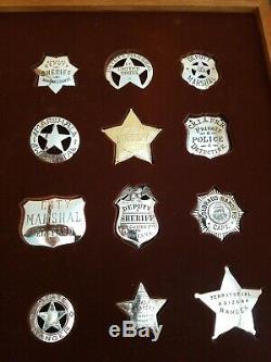 40 Sterling Silver Franklin Mint Old West Sheriff Badge Collection SOLD AS LOT