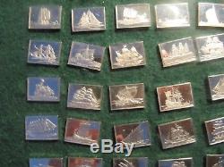 46 Franklin Mint Mini Sterling Silver Bars. 925 Great Sailing Ships 140 Grams