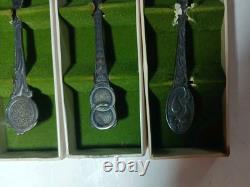 5 Different Franklin Mint Limited Edition Love Spoons 1976 Sterling Silver