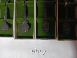 5 Different Franklin Mint Limited Edition Love Spoons 1976 Sterling Silver