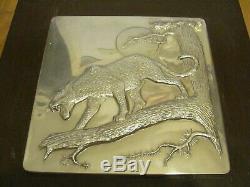 5 Sterling Silver Wall Sculptures The Lords of the Serengeti Franklin Mint COA