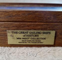50 Bars STERLING SILVER Ingot Set Great Sailing Ships Of History FRANKLIN MINT