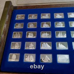 50 Bars STERLING SILVER Ingot Set Great Sailing Ships Of History FRANKLIN MINT