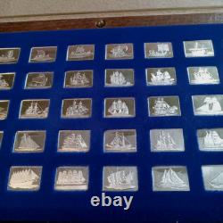50 Bars STERLING SILVER Ingot Set Great Sailing Ships Of History FRANKLIN MINT