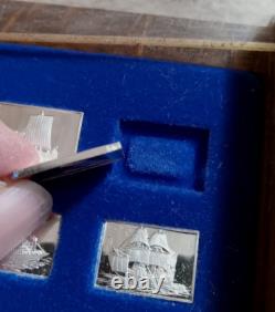 50 Bars STERLING SILVER Ingot Set Great Sailing Ships Of History FRANKLIN MINT