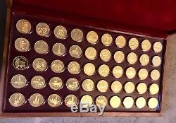 50 Franklin Mint 24kt Gold on Sterling Silver Proof Mayors Medals COA Case 1971