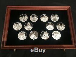 50 Sterling Silver 925 Coins Franklin Mint 1972 Genius of Rembrandt Wooden Chest