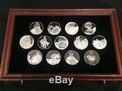 50 Sterling Silver 925 Coins Franklin Mint 1972 Genius of Rembrandt Wooden Chest