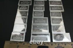 58oz Lot of 20 Sterling Silver Bars Franklin Mint Flags Vintage 925 Scrap or Not