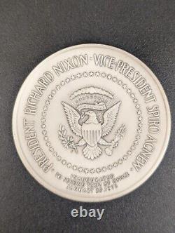 6.3 OZT of. 925 1973 Richard Nixon/Spiro Agnew Large Silver Inauguration Medal