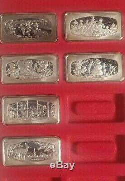 6 Franklin Mint Sterling Silver Christmas Ingots