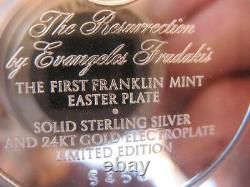 6 Oz. 925 Sterling Franklin Mint 1st Resurrection Plate 24kt Highlights # 5458