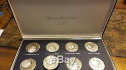 8 coin set America The Beautiful Medals. 925 Sterling Silver Franklin Mint