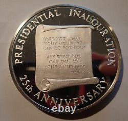 8 oz. Sterling Silver John F. Kennedy 25th Anniversary of Inauguration Round