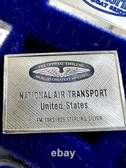 83 Franklin Mint Sterling Silver Bar Bullion Set World Greatest Airlines Emblem