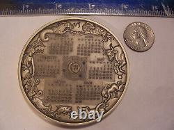 9.5 troy oz Franklin Mint 1975 Calendar Sterling Silver Medallion 296 grams COA