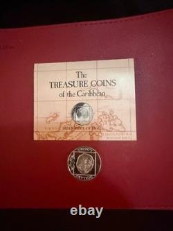 9 FRANKLIN MINT COINS OF THE CARIBBEAN STERLING 7 oz TW appx Spot $78 on 2/11