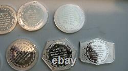 9 Franklin Mint NASA Sterling Silver medals