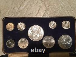 925 STERLING SILVER $5 $2 $1 50 Cent PROOF 9 Coin SET BAHAMAS 102 GRAMS 3.5 OZ